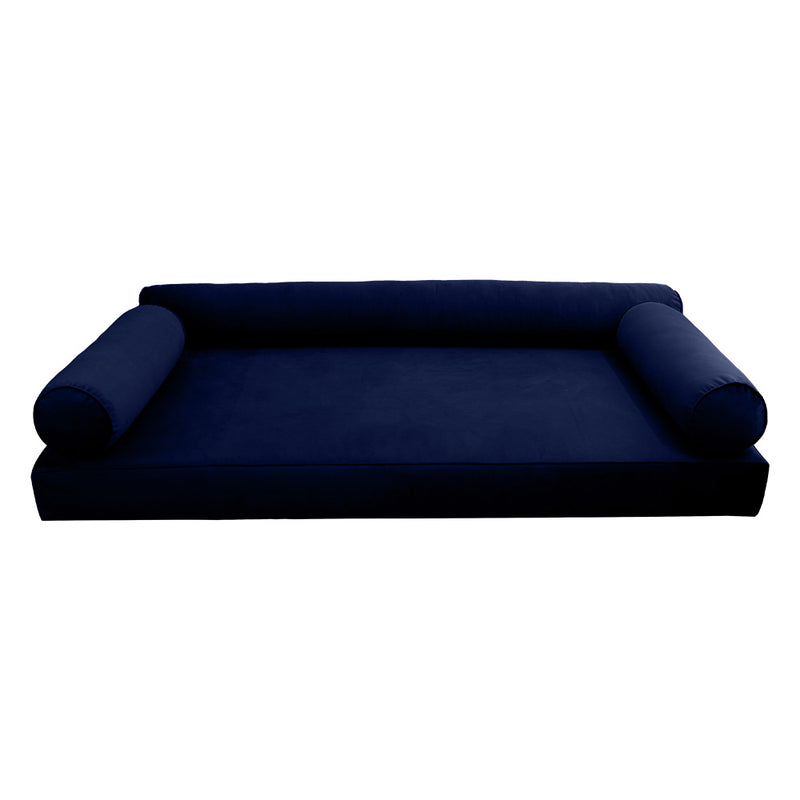 Model V6 - Velvet Indoor Daybed Mattress Bolster Pillow |COVERS ONLY|