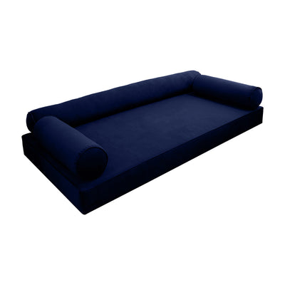 Model V6 - Velvet Indoor Daybed Mattress Bolster Pillow |COVERS ONLY|