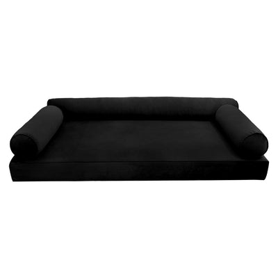 Model V6 - Velvet Indoor Daybed Mattress Bolster Pillows and Covers |Complete Set|