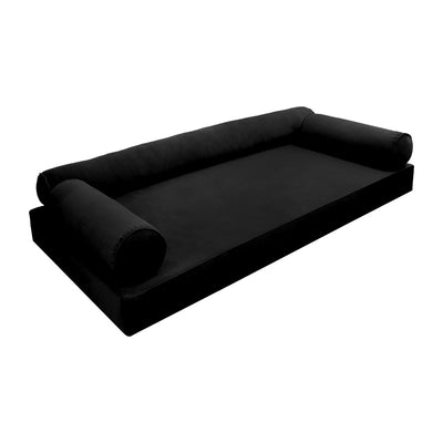 Model V6 - Velvet Indoor Daybed Mattress Bolster Pillows and Covers |Complete Set|