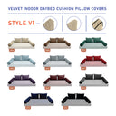 Model V1 - Velvet Indoor Daybed Bolster Pillow Backrest Cushion |COVERS ONLY|