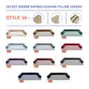 Model V6 - Velvet Indoor Daybed Bolster Pillow Cushion |COVERS ONLY|