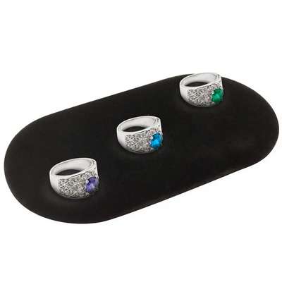 Set Of 5 PC Small Oval Pad Black Velvet 4" x 7" Jewelry Display Necklace Bracelet Showcase