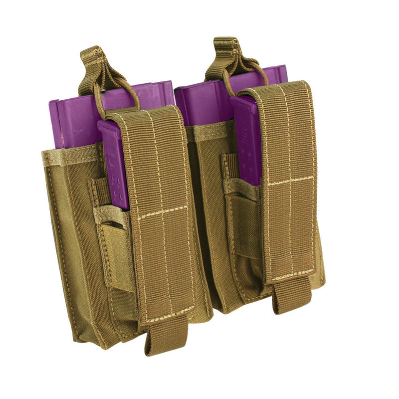 Molle Tactical Double Pistol Kangaroo Mag Pouch - COYOTE