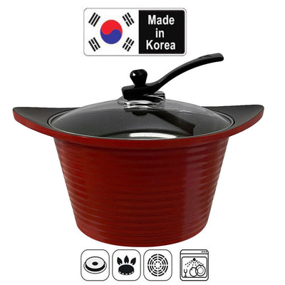 24cm (9-1/2'') 3D  Non-Stick Ceramic Stock High Pot Cookware 5.2L, MADE IN KOREA