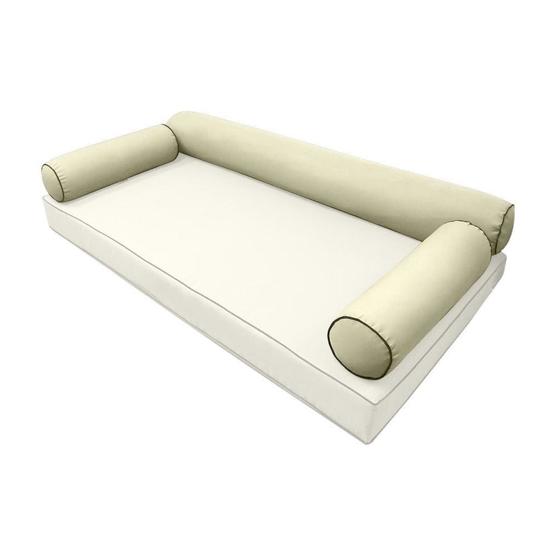 Model-6 AD005 Twin-XL 78" x 8" Contrast Pipe Trim Bolster Pillow Cushion Outdoor SLIP COVER ONLY