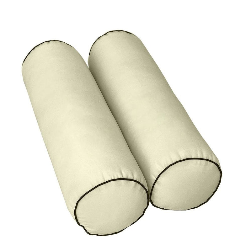 Model-6 AD005 Twin-XL 78" x 8" Contrast Pipe Trim Bolster Pillow Cushion Outdoor SLIP COVER ONLY
