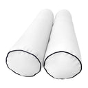 Model-5 AD106 Crib Size 26" x 8" Contrast Pipe Trim Bolster Pillow Cushion Outdoor SLIP COVER ONLY