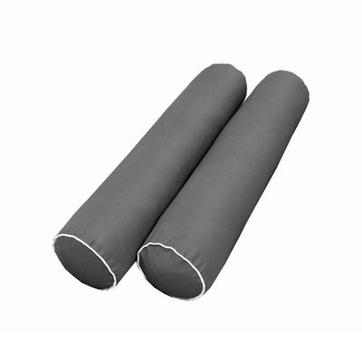 Model-5 AD003 Full Size 52" x 8" Contrast Pipe Trim Bolster Pillow Cushion Outdoor SLIP COVER ONLY