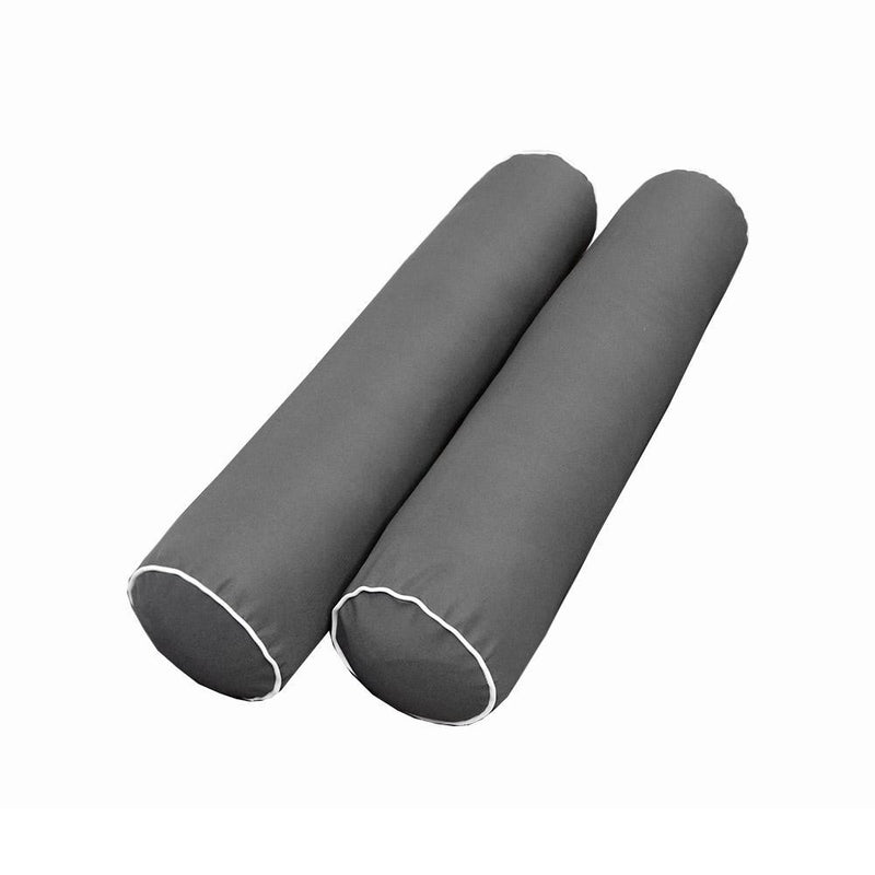 Model-5 AD003 Full Size 52" x 8" Contrast Pipe Trim Bolster Pillow Cushion Outdoor SLIP COVER ONLY