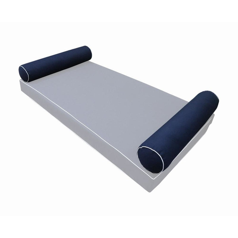 Model-5 AD101 Full Size 52" x 8" Contrast Pipe Trim Bolster Pillow Cushion Outdoor SLIP COVER ONLY