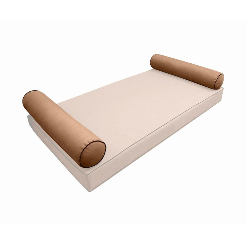 Model-5 AD104 Full Size 52" x 8" Contrast Pipe Trim Bolster Pillow Cushion Outdoor SLIP COVER ONLY
