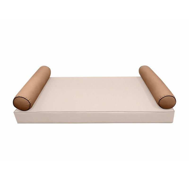 Model-5 AD104 Full Size 52" x 8" Contrast Pipe Trim Bolster Pillow Cushion Outdoor SLIP COVER ONLY