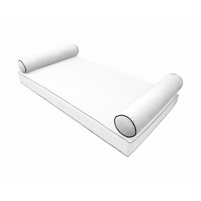 Model-5 AD106 Full Size 52" x 8" Contrast Pipe Trim Bolster Pillow Cushion Outdoor SLIP COVER ONLY