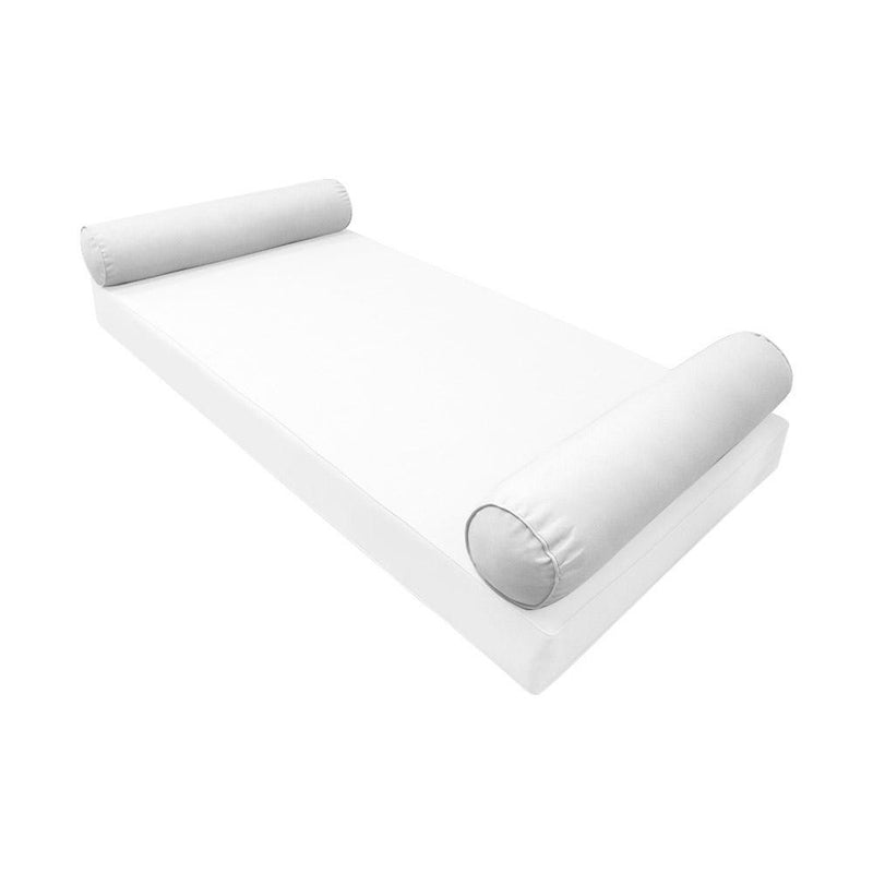 Model-5 AD106 Twin Size 37" x 8" Piped Trim Bolster Pillow Cushion Outdoor SLIP COVER ONLY