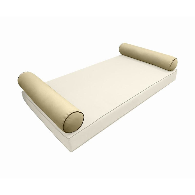 Model-5 AD103 Twin Size 37" x 8" Contrast Pipe Trim Bolster Pillow Cushion Outdoor SLIP COVER ONLY