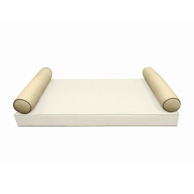 Model-5 AD103 Twin Size 37" x 8" Contrast Pipe Trim Bolster Pillow Cushion Outdoor SLIP COVER ONLY