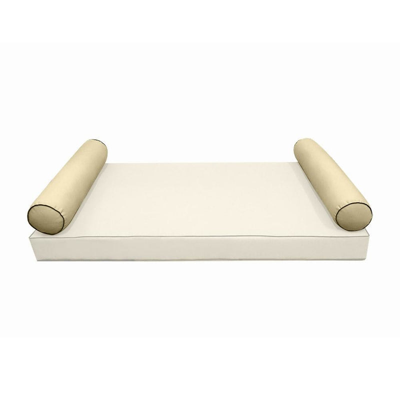 Model-5 AD103 Twin Size 37" x 8" Contrast Pipe Trim Bolster Pillow Cushion Outdoor SLIP COVER ONLY