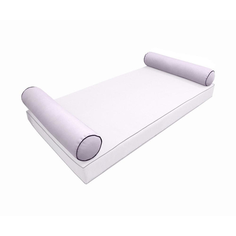 Model-5 AD107 Twin Size 37" x 8" Contrast Pipe Trim Bolster Pillow Cushion Outdoor SLIP COVER ONLY