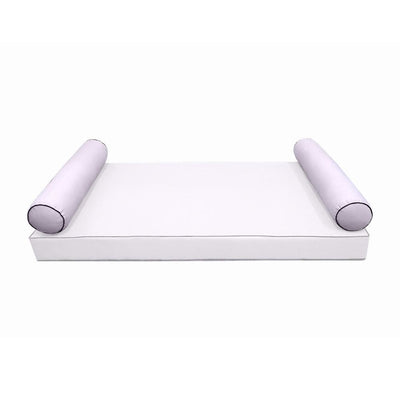Model-5 AD107 Twin Size 37" x 8" Contrast Pipe Trim Bolster Pillow Cushion Outdoor SLIP COVER ONLY