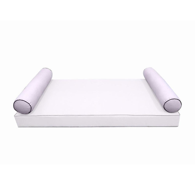 Model-5 AD107 Twin Size 37" x 8" Contrast Pipe Trim Bolster Pillow Cushion Outdoor SLIP COVER ONLY