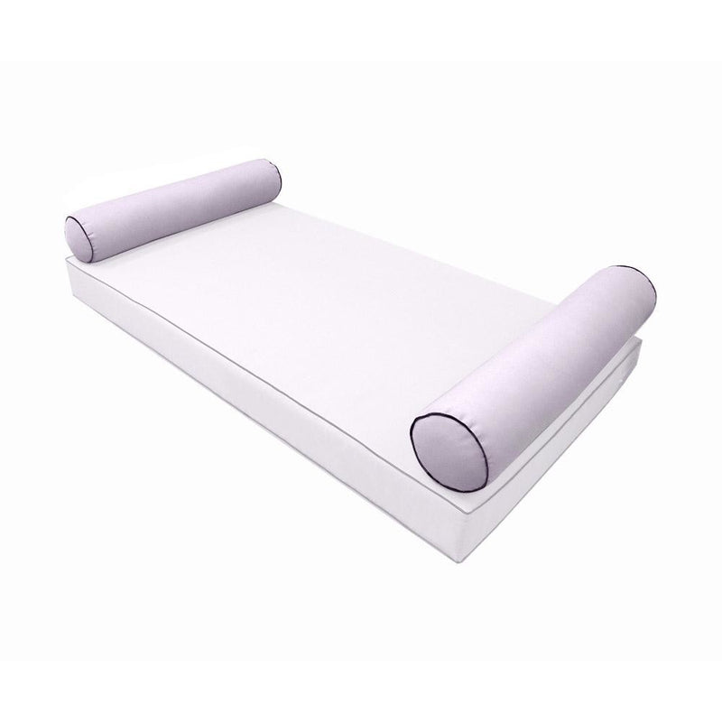 Model-5 AD107 Twin Size 37" x 8" Contrast Pipe Trim Bolster Pillow Cushion Outdoor SLIP COVER ONLY