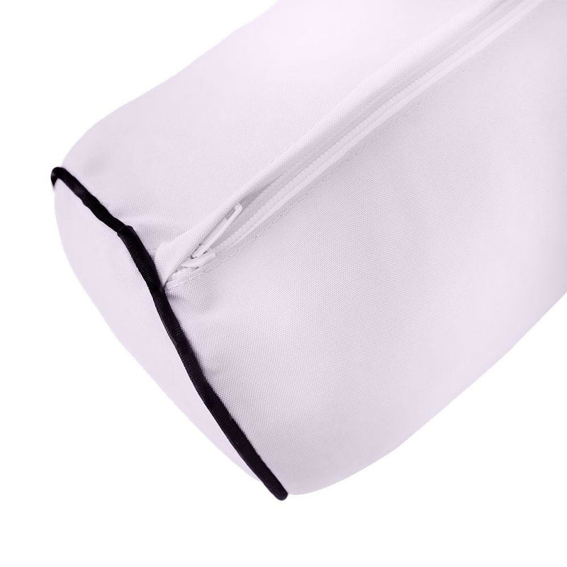 Model-5 AD107 Twin Size 37" x 8" Contrast Pipe Trim Bolster Pillow Cushion Outdoor SLIP COVER ONLY