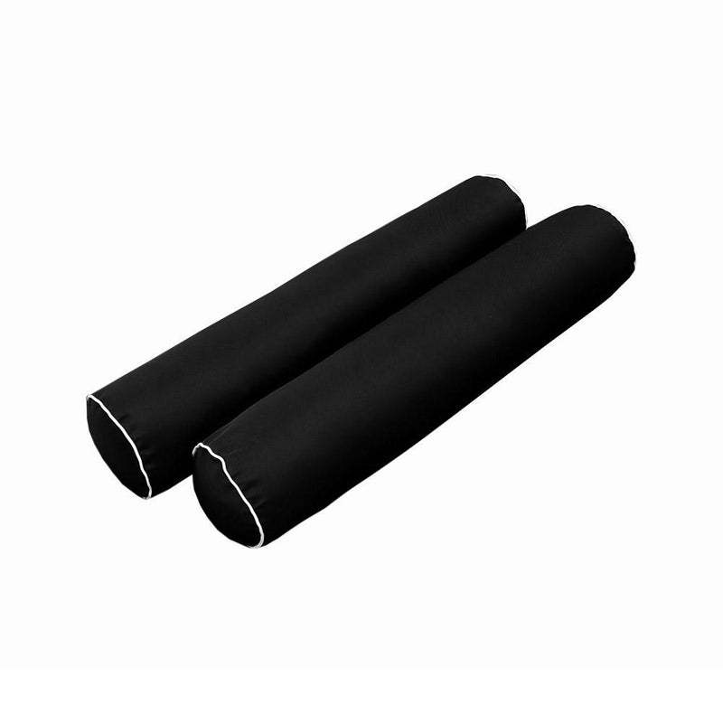 Model-5 AD109 Twin Size 37" x 8" Contrast Pipe Trim Bolster Pillow Cushion Outdoor SLIP COVER ONLY