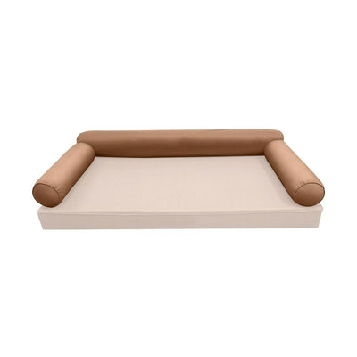 Model-6 AD104 Crib Size 50" x 8" Piped Trim Bolster Pillow Cushion Outdoor SLIP COVER ONLY