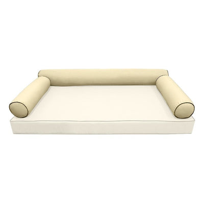 Model-6 AD103 Crib Size 50" x 8" Contrast Pipe Trim Bolster Pillow Cushion Outdoor SLIP COVER ONLY