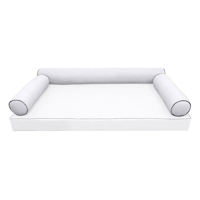 Model-6 AD105 Crib Size 50" x 8" Contrast Pipe Trim Bolster Pillow Cushion Outdoor SLIP COVER ONLY