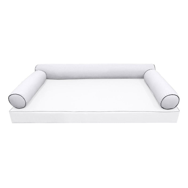 Model-6 AD105 Crib Size 50" x 8" Contrast Pipe Trim Bolster Pillow Cushion Outdoor SLIP COVER ONLY