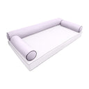 Model-6 AD107 Crib Size 50" x 8" Contrast Pipe Trim Bolster Pillow Cushion Outdoor SLIP COVER ONLY