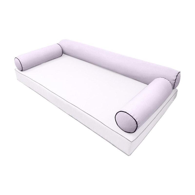 Model-6 AD107 Full Size 73" x 8" Contrast Piped Trim Bolster Pillow Cushion Outdoor SLIP COVER ONLY