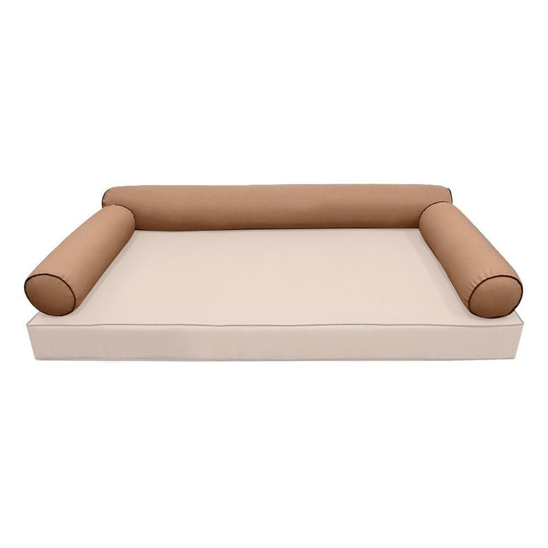 Model-6 AD104 Twin Size 73" x 8" Contrast Pipe Trim Bolster Pillow Cushion Outdoor SLIP COVER ONLY
