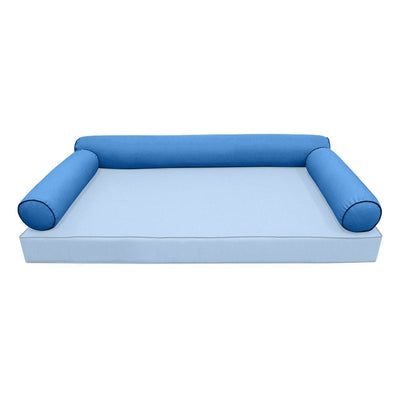 Model-6 AD102 Twin-XL 78" x 8" Contrast Pipe Trim Bolster Pillow Cushion Outdoor SLIP COVER ONLY