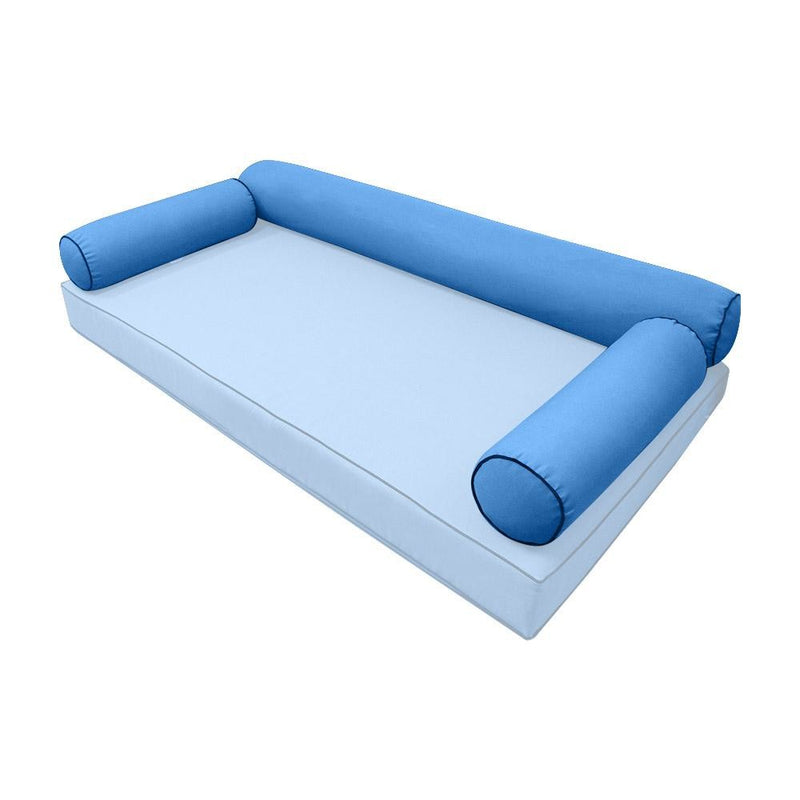Model-6 AD102 Twin-XL 78" x 8" Contrast Pipe Trim Bolster Pillow Cushion Outdoor SLIP COVER ONLY