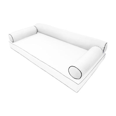 Model-6 AD106 Twin-XL 78" x 8" Contrast Pipe Trim Bolster Pillow Cushion Outdoor SLIP COVER ONLY