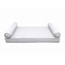 *COVER ONLY*-Model-5 Outdoor Daybed Mattress Bolster Pillow Slipcovers Contrast Pipe Trim Full Size - AD105