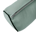 *COVER ONLY*-Model-5 Outdoor Daybed Mattress Bolster Pillow Slipcovers Contrast Pipe Trim Queen Size - AD002