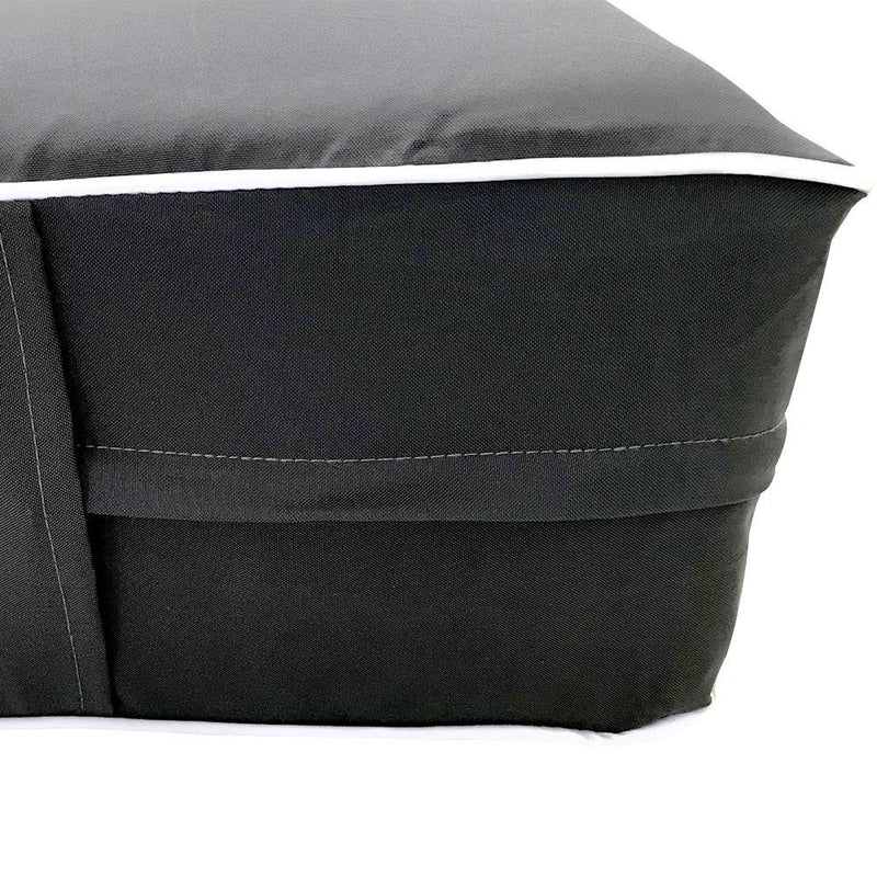 *COVER ONLY*-Model-5 Outdoor Daybed Mattress Bolster Pillow Slipcovers Contrast Pipe Trim Queen Size - AD003