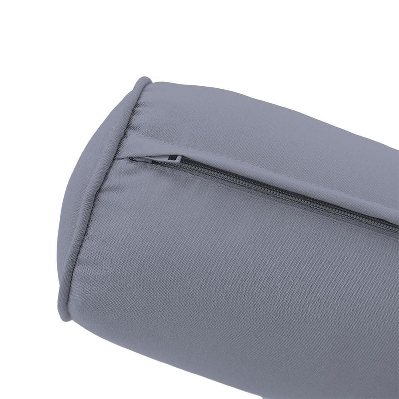 *COVER ONLY*-Model-5 Outdoor Daybed Mattress Bolster Pillow Slipcovers Pipe Trim Queen Size-AD001