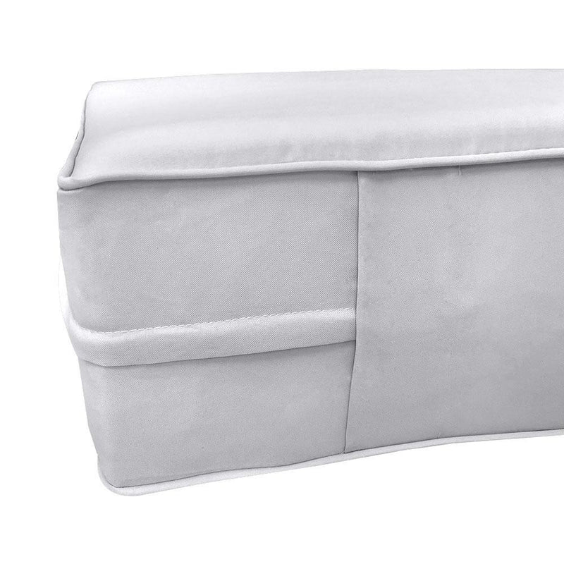 *COVER ONLY*-Model-5 Outdoor Daybed Mattress Bolster Pillow Slipcovers Pipe Trim Queen Size-AD105