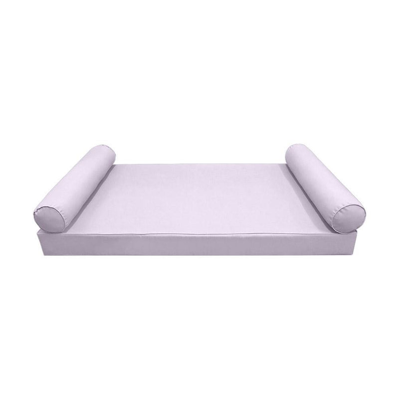 *COVER ONLY*-Model-5 Outdoor Daybed Mattress Bolster Pillow Slipcovers Pipe Trim Twin Size-AD107