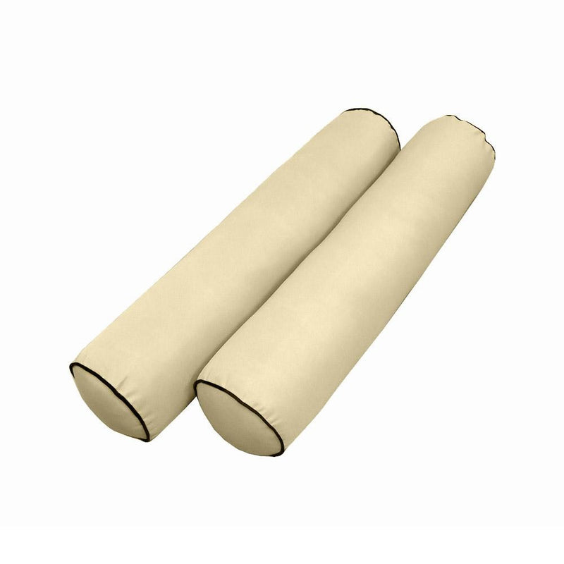 Model-5 AD103 Queen Size 58" x 8" Contrast Pipe Trim Bolster Pillow Cushion Outdoor SLIP COVER ONLY
