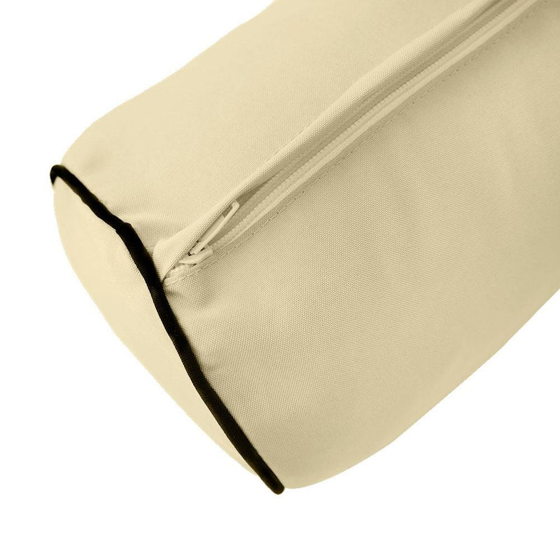 Model-5 AD103 Queen Size 58" x 8" Contrast Pipe Trim Bolster Pillow Cushion Outdoor SLIP COVER ONLY