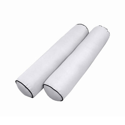 Model-5 AD105 Queen Size 58" x 8" Contrast Pipe Trim Bolster Pillow Cushion Outdoor SLIP COVER ONLY