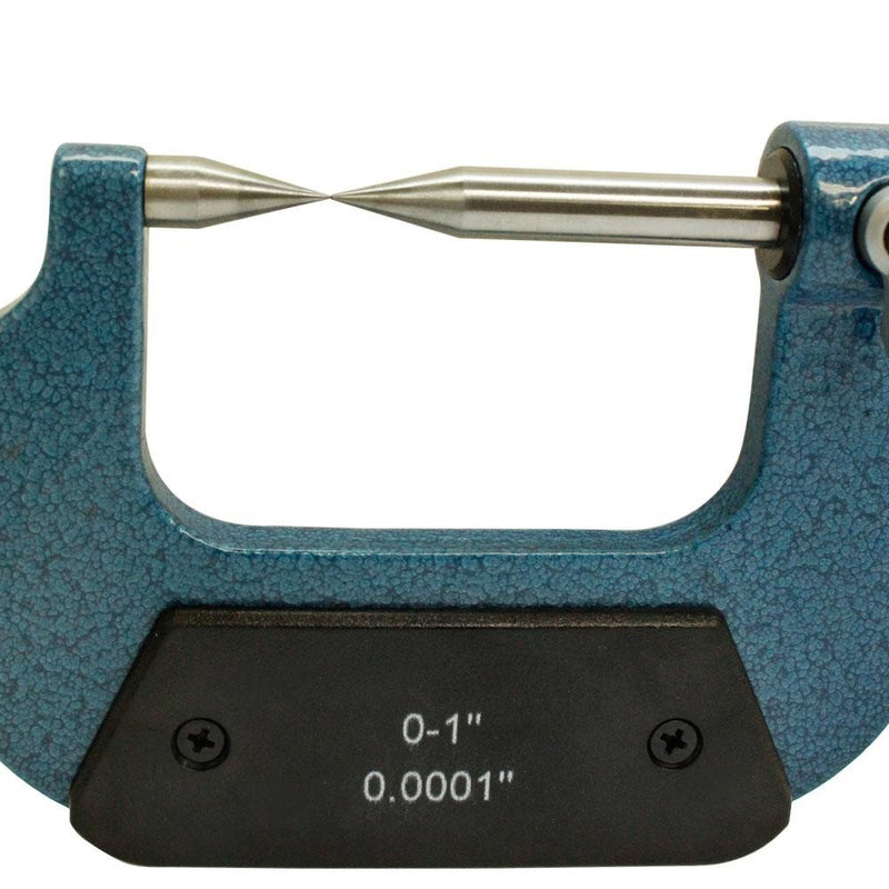 0-1" Precision Point Micrometer Ratchet Stop Carbide Tip 0.0001" Graduation Machinist Gauge Measuring Tool