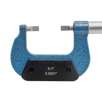 0-1" Solid Metal Frame Outside Blade Micrometer 0.0001" Graduation Blade Thickness .030"