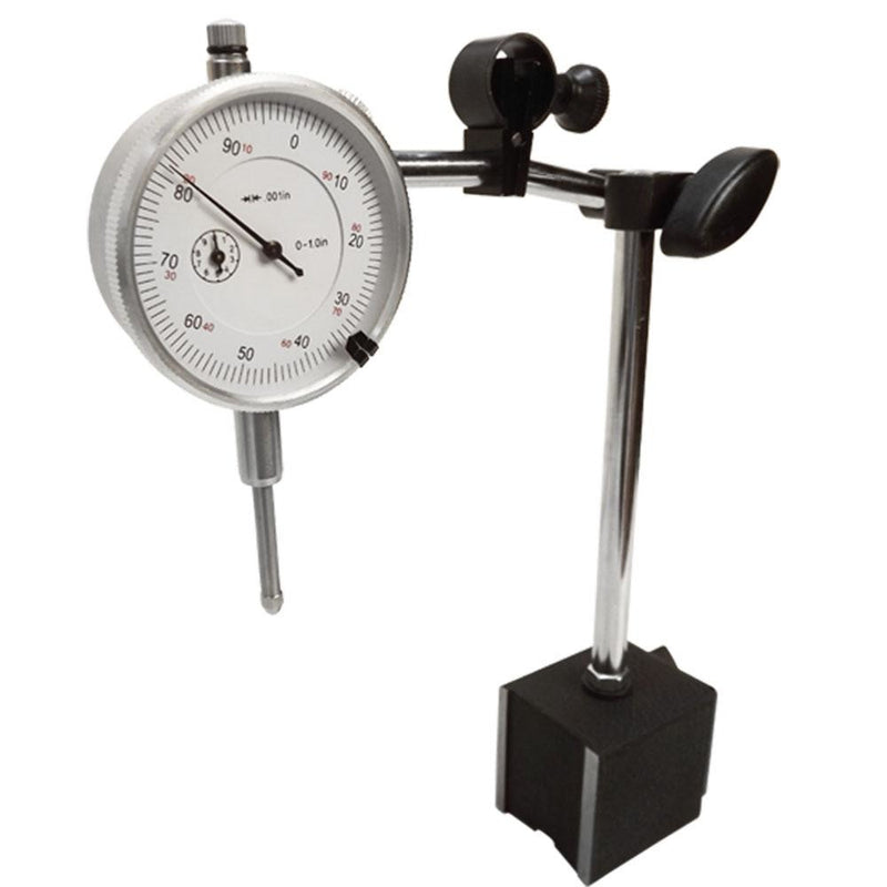 0-1" Dial Indicator with Magnetic Base Holder,Graduation .001",Group 2 Indicator